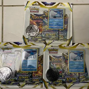 Pokemon Set of 3 Brilliant Stars 3 Pack Blister Glaceon Sealed