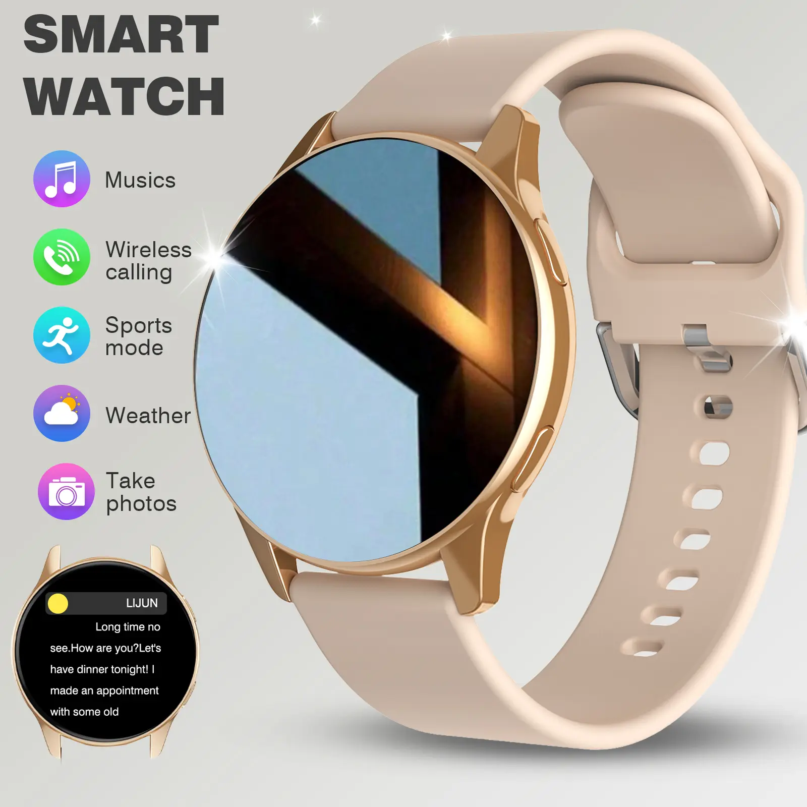 Multifunctional Smart Watch, Fashion Digital Watch with Heart Rate Monitoring and Sleep Tracking, Sports Watch for Women & Men, Wearable, Android Watch, Wireless, Sports Tracking Smartwatch, Health Smartwatch, Electronic Watch