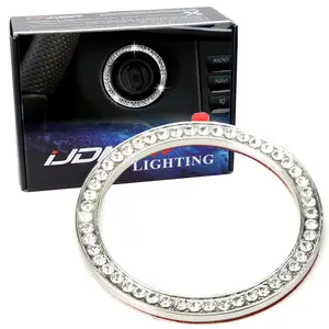 iJDMTOY Chrome Crystal Decor Key Hole/Keyless Engine Push Start Button Surrounding Decoration Trim For Mercedes C E S R ML GL CLA CLS GLA GLC GLE Class