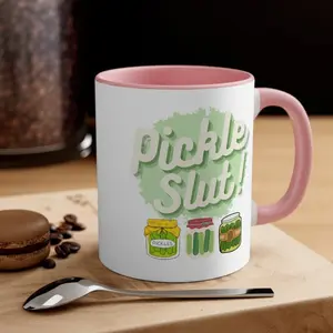 Pickle Slut Custom Color Mug, 11oz & 15oz, Perfect for Pickle Lovers Drinkware Printed
