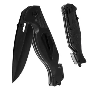 All Black Pocket Folding Knife Multi Function EDC knife Outdoor Tools Camping, Hiking