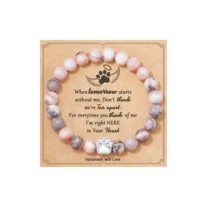 Memorial Gifts Bracelet for Loss of Dog Cat Paw Print Sympathy Gift Memory Gifts for Dog Cat Passing Away Remembrance Bereavement Gifts for Dog Cat Lover