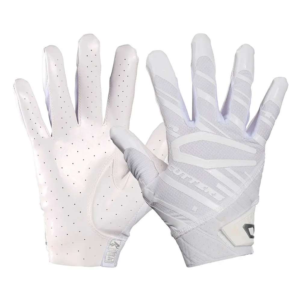 C CUTTERS Rev Pro 6.0 White Football Receiver Gloves with Air C-TACK Grip - Lightweight, Breathable Neoprene for a Secure Fit & All-Weather NFHS/NCAA Play, Football Gear, Hand Gloves, Reception