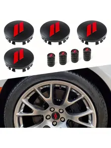 8-Pack 63mm=2.5 Inch Twill Wheel Center Caps, Wheel Covers, Compatible with Dodge Charger, Challenger, Durango, Journey, Avenger, Hornet, Dart R/T, SRT Models, Fade-Resistant Wheel Hub Caps & Tire Valve Stem Caps Decorative Kit