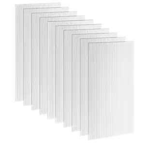Twin-Wall Polycarbonate Greenhouse Panels - UV-Protected, 47.2" x 23.6" Clear, 10-Pack Home Improvement Greenhouse Covering Accessory