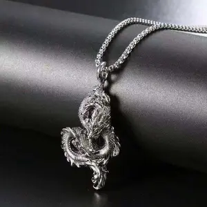 Niche Trend Exquisite Chinese Dragon Necklace Retro Fashion Daily Hip Hop Punk Unisex Jewelry