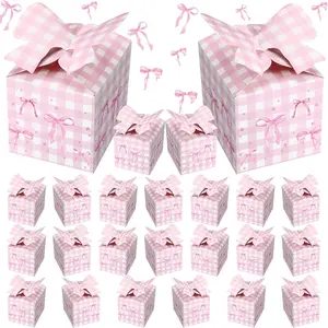 10pcs Valentine's Day Gift Box Bow Candy Box, Princess Birthday Party Decoration, Party Supplies, Party Gift Packs, Perfect for Celebrations