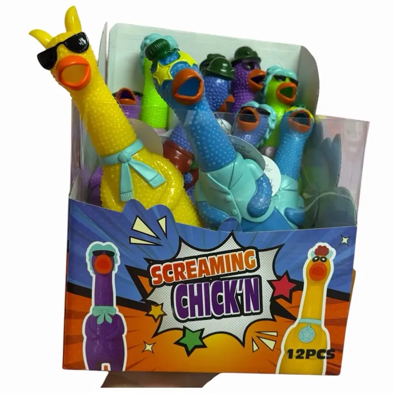 Screaming Chicken Noise-Making Toy for Pranks, Pet Play