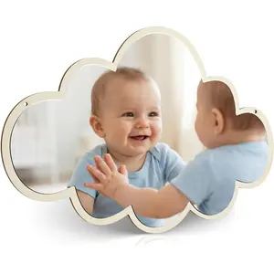 FOMIYES Cloud Mirror Acrylic Nursery Wall Hanging Mirrors Shatterproof Safety Mirror for Kids Baby Toddler Bedroom Playroom Bathroom Kindergarten DIY Decoration