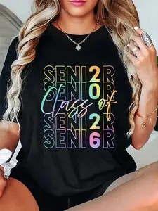 Class Of 2026 Senior 2026 Graduation 2025 StudentT-Shirt - Sweatshirt - Hoodie, Classic Cotton Short Sleeve Top For Men, For Women, Full Colors