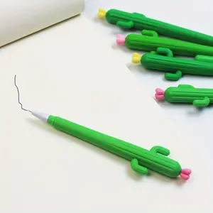 Cute Cartoon Cactus Stress Relief Pens, Soft Gel Neutral Ink Pens for Students, Creative Stationery, Perfect Gift for School Office Home