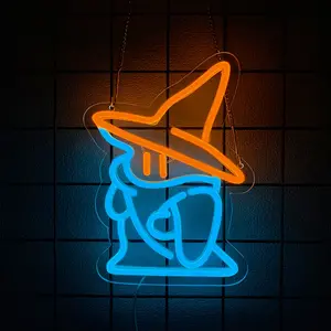 Black Mage FF Neon Signs Fantasy Lights Final Black Mage LED Vivi Ornitier Sign Party Masquerade Christmas Bedroom Bar Living Room Party Man Cave Game Room Party Gamer Decor