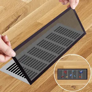 6 Pack Strong Magnetic Floor Vent Cover PVC Mesh Register for Wall Ceiling Floor Catch Debris Hair Insect Black 5.5 x 12 Inch