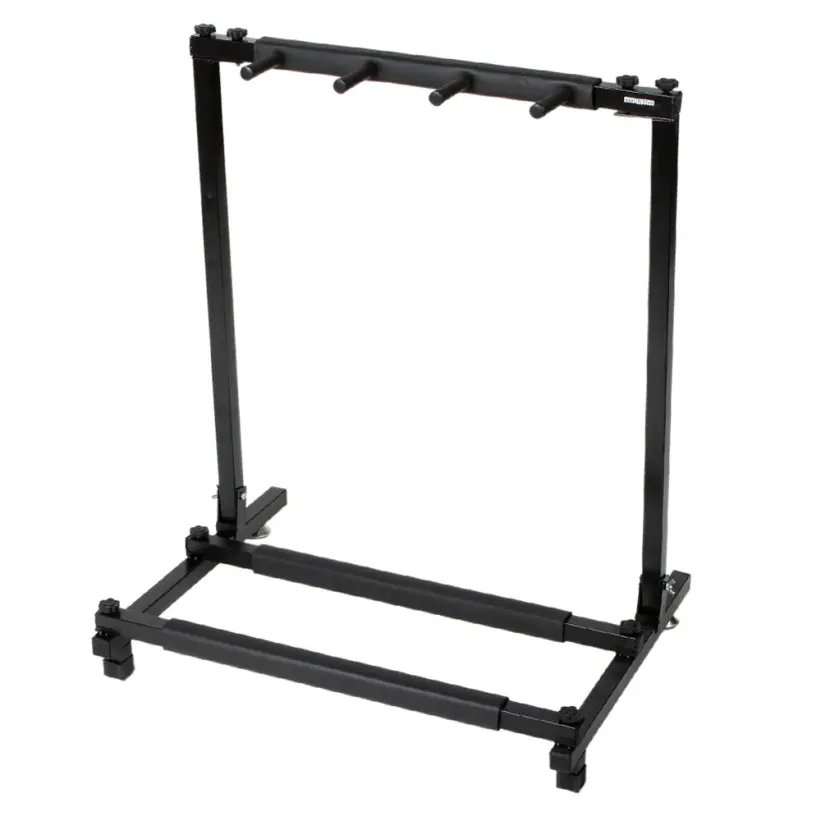 Folding Triple Guitar Stand Rack, Holds Acoustic, Electric & Bass Guitars, Heavy-Duty Iron Frame, Portable & Space-Saving Holder for Home or Studio Organiser
