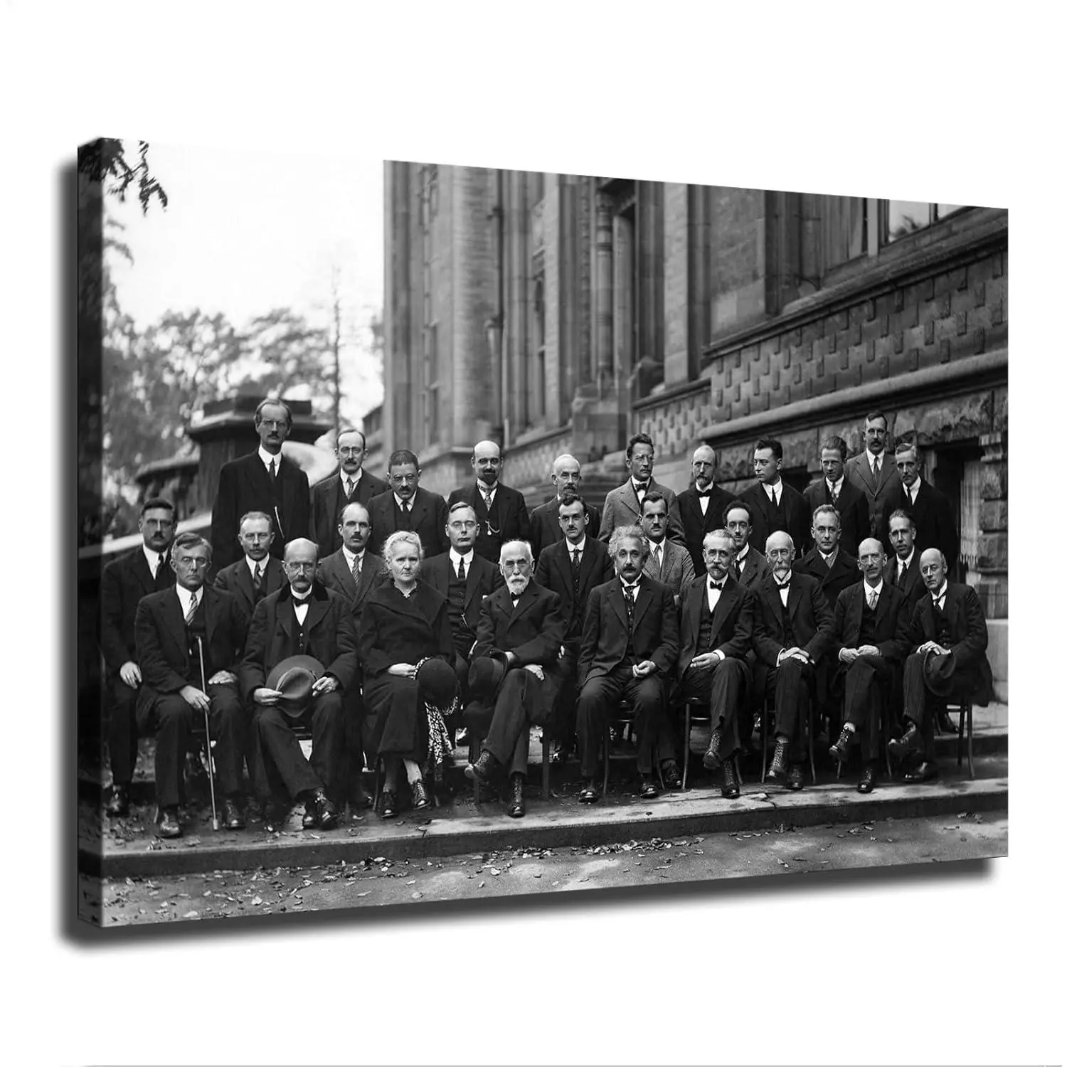 Black White The Greatest Physicist Solvay Conference 1927 Vintage Canvas Wall Art Poster Print Modern Classroom Kitchen Bedroom Decor
