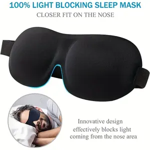 Ultra-Comfort 3D Contoured Sleeping Eye Mask - Light Blocking, Soft & Breathable with Adjustable Strap for Restful Sleep, Travel & Relaxation
