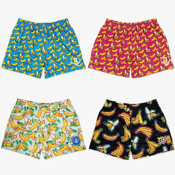 Baseball Lifestyle 101 | Funny Banana Youth Mesh Shorts – 5" Premium Athletic Shorts for Youth & Adults | Lightweight Breathable Summer Sports Shorts | Baseball Training, Gym & Everyday Activewear