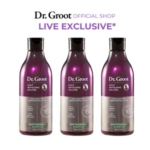 Dr. Groot Hair Thickening Shampoo Trio, Korean Haircare with Biotin, Rosemary Oil to help Volumize Thinning, Cleansing Shampoo