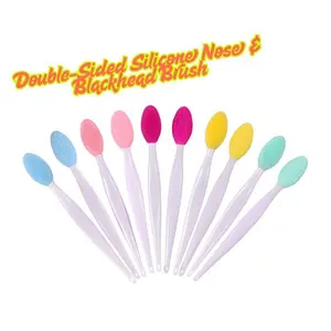 10PCS Double-Sided Silicone Nose & Blackhead Brush Set – Lip Exfoliating & Face Cleansing Tools with Replacement Heads, Pore Cleaner for Skincare & Blackhead Removal