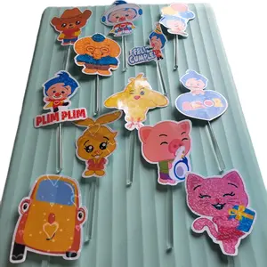 Cupcakes Toppers 12 Pack Plim Plim Cute Designs for Birthday Ornaments Whimsical Cake Decor Perfect for Party Fun 2.50" × 2.00" Charming Design