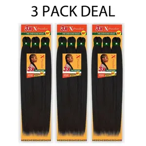 3X X-Pression Pre-Stretched Braid 3-Pack Deal - Straight Hair Extensions