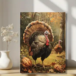A Wild Turkey Male During the Fall, Living Room Bedroom Canvas Painting, Light Luxury Living Room Background Wall Painting, Studio Hallway Art Hanging Painting,  Art and Crafts - Unframeless, 2D Decor Poster Ornaments Decoration
