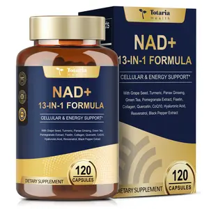 Totaria NAD Supplement with Niacinamide Riboside Resveratrol, Quercetin, Betaine Boost NAD+ Levels NAD Plus Anti-Aging, Energy, Immune, Focus 120 Capsules