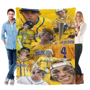 Baseball Player Fan Blanket Yellow Sports Throw Soft Cozy Fleece Blanket Athletic Bedroom Decor Warm Plush Blanket Gift for Baseball Fans Teens Boys Couch Bed Blanket