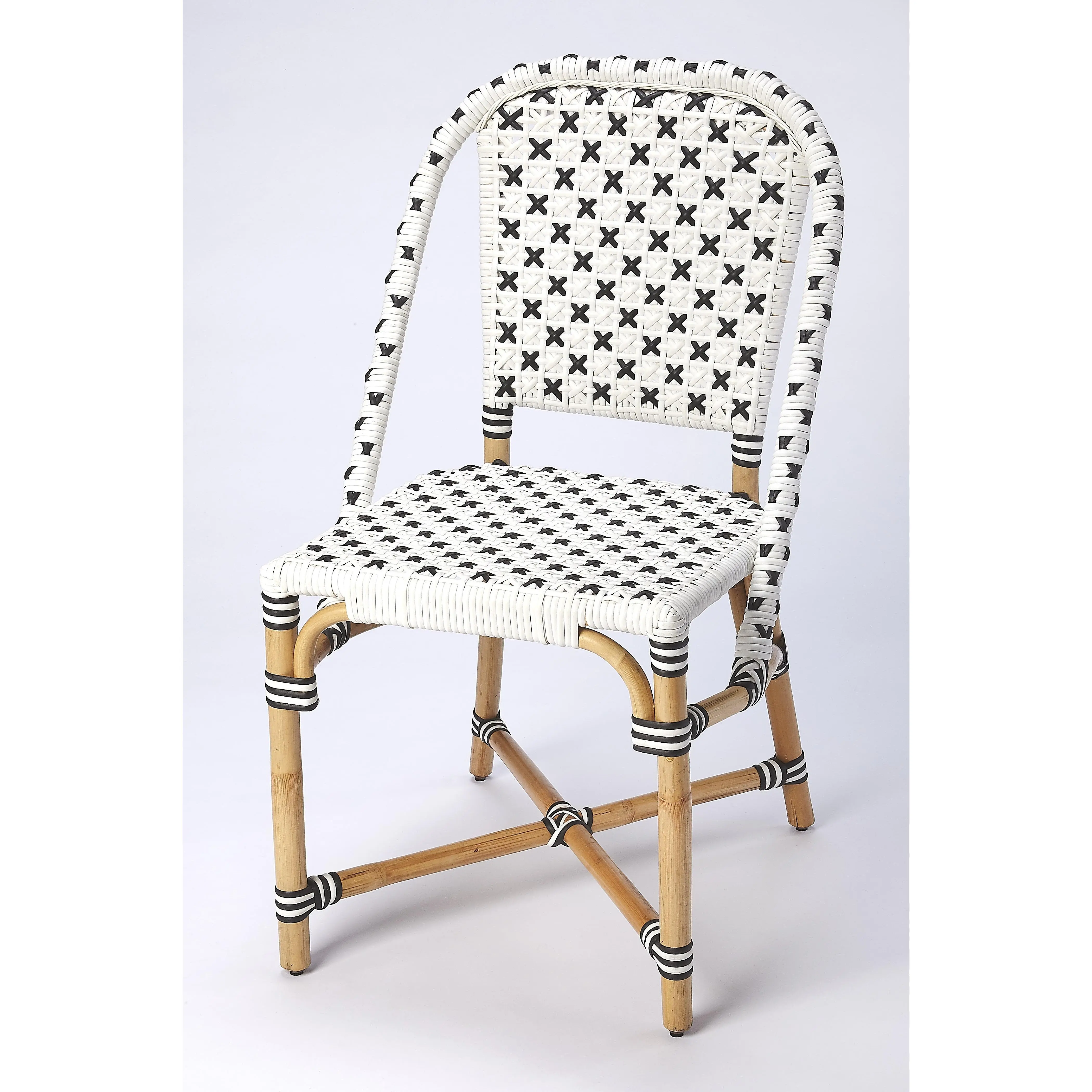 Butler Specialty Company Tenor 18.5 in. Seat Height Rattan Side Dining Chair with Back, White
