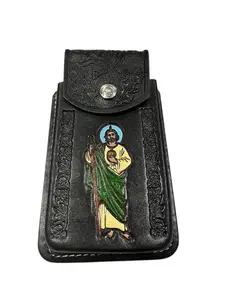 Funda Celular Vaquero San Judas de Piel Funda Telefono Western Style Leather Phone Holster Saint Jude