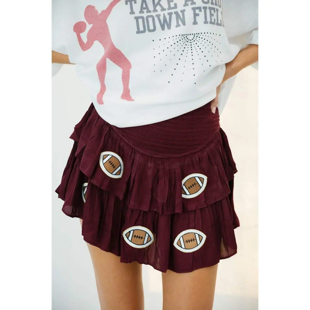 MAROON FOOTBALL SKIRT