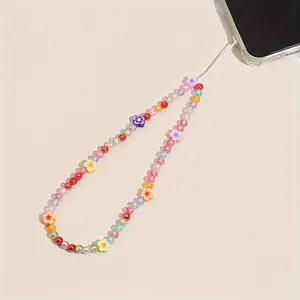 Colorful bead phone case hanging chain, phone hanging rope, wristband, bag, zipper hanging decoration, Phone Charms