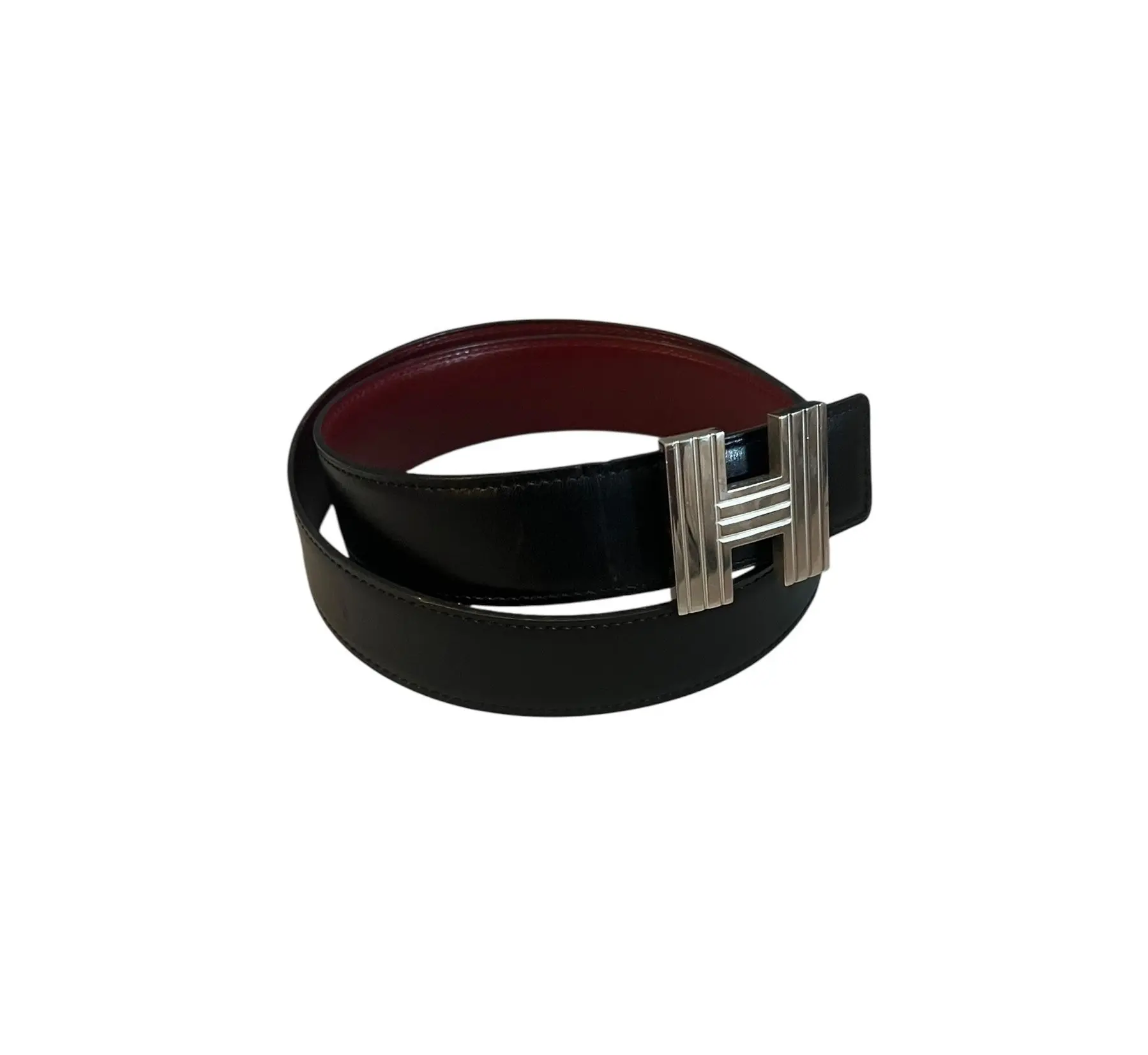 Pre-owned HERMÈS Leather Belt HERMES H reversible calf Size: Small #040