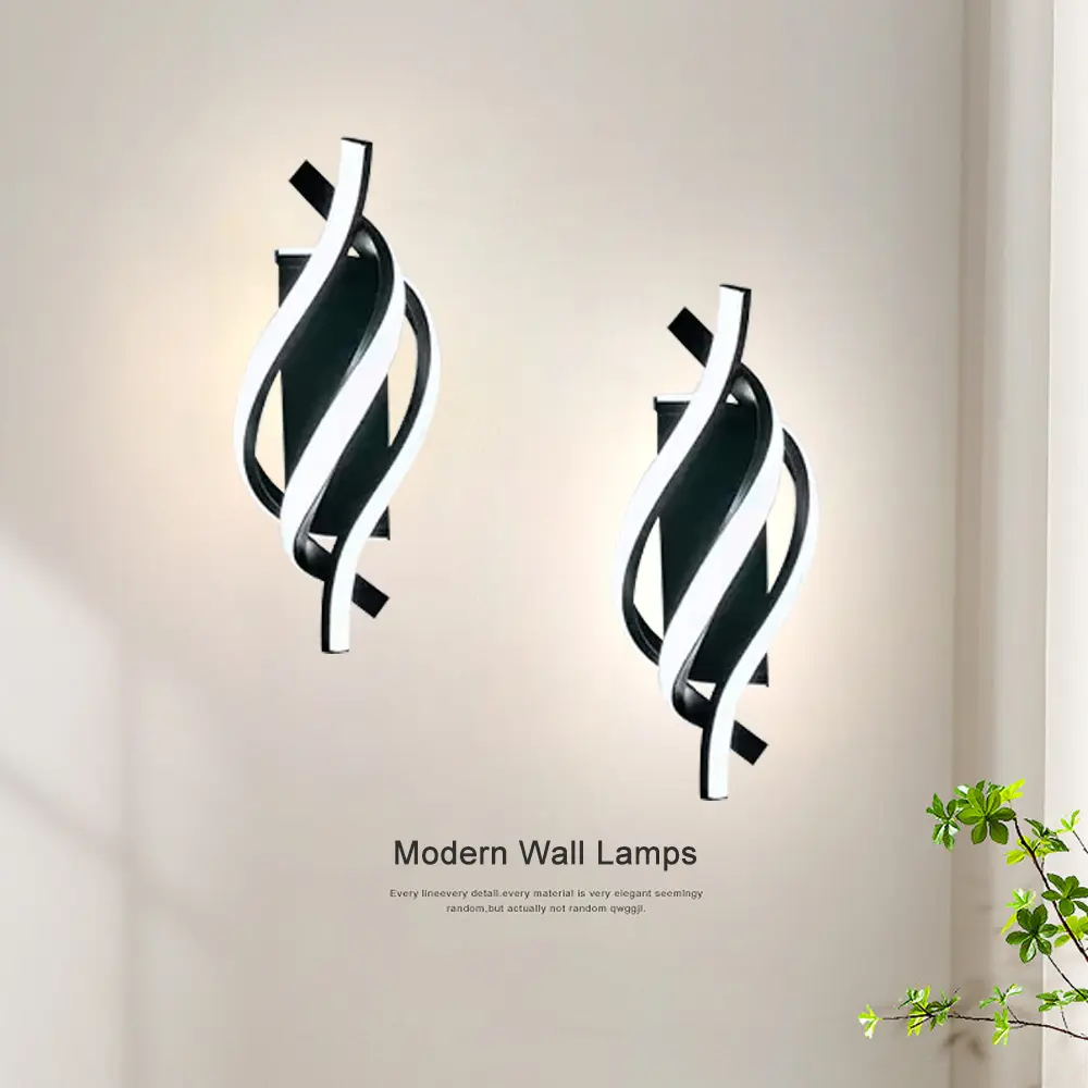 2-Piece LED Wall Light Three-Color Dimmable, Wired Installation for Living Room Bedroom Corridor Study Staircase Bathroom Decor Lighting Dimmable Wall Sconce