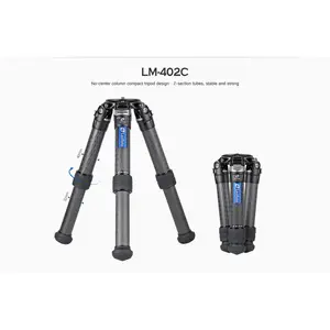 Leofoto LM-402C Short Tripod with 100mm Video Bowl+Platform and Bag | Max Load 110 lb