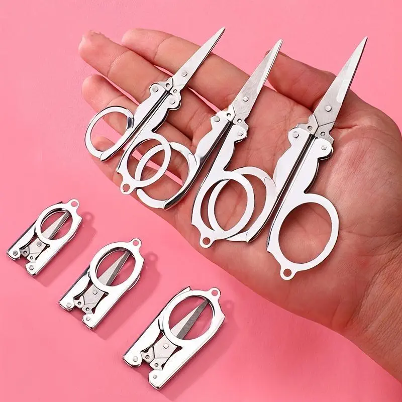 1pc Metal Portable Pocket Travel Cutting Cutter Craft Sharp Blade Folding Scissor