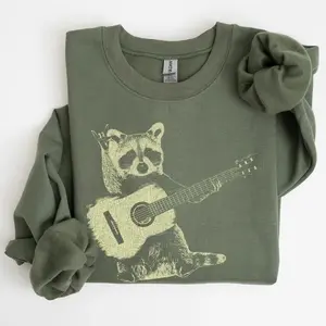 Raccoon Playing A Guitar, Funny Animals Sweatshirt