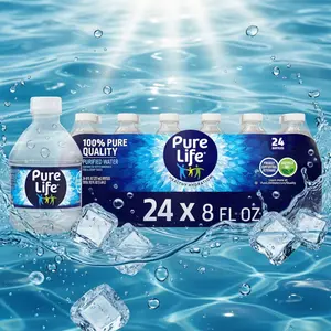 Purified Water Bottles, 24 Pack - Still Bottled Water Enhanced with Minerals for a Crisp Taste, Plastic Bottles - 8 Fl Oz