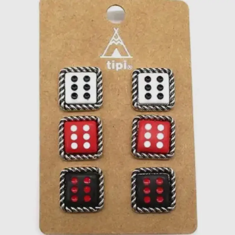 3 Pair Dice Earring set