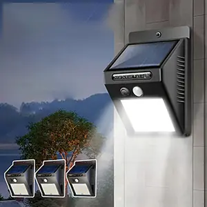 1/2/4-PACK Outdoor Solar Security Lights 1/2/4 Pack with 20 LED Lights, 3 Lighting Modes and Motion Sensor for Patio, Garden, Fence and Garage Outdoor Wall Light