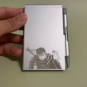 Guts Berserk Art Pocket Notebook. Engraved Aluminum Case.