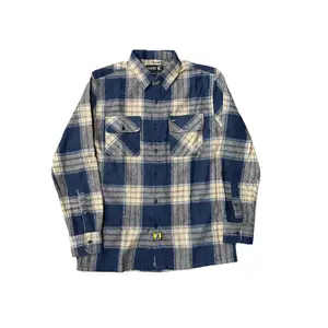 Gunthers Co Men's Plaid Flannel Shirt - Long Sleeves, Button Closure, Standard Cut, Casual Classy Fashion, Stylish Casual Fabric, Birch Street Charcoal-Navy-Black, All-Season Menswear Top