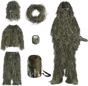 Slendor 6 in 1 Ghillie Suit, 3D Camouflage Hunting Apparel Camo Hunting Clothes, Bushman Costume Suitable for Men