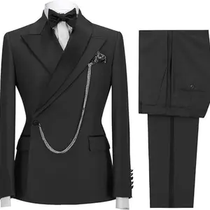 Mens Business Casual Slim Fit 2 Piece Suit Formal Tuxedo for Party Wedding Office Daily Wear