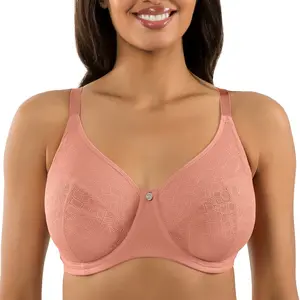 Enora PARFAIT Enora P5272 Women's Full Bust Supportive Full Coverage Unlined Minimizer with Jacquard Lace Fabric, Designed to Minimize Up to 1.5 Inches Off Bust