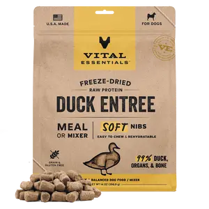 Freeze-Dried Duck Entree & Mixer Dog Food Soft Nibs