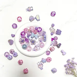 Dreamy Bead Material Kit, Sweet Cool Style Hole Random Color Scattered Beads, Perfect for DIY Phone Chain & Bracelet Making