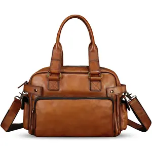 Genuine Leather Purses and Handbags for Men and Women Vintage Real Leather Messenger Bag Shoulder Briefcase Satchel Purse