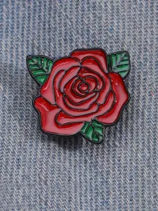 Romantic Rose Design Brooch, Flower Brooch, Cute Enamel Pin, Fashion Accessories for Women & Men, Trendy All-match & Exquisite Brooch for Birthday Gift