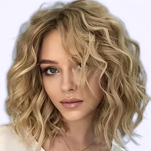 Hot-selling European and American Women's Short Curly Hair Top Dyeing Gradual Change Golden Wig Partial Chemical Fiber Headgear
